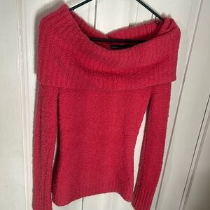 Moda brand off the shoulder pink sweater size small